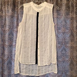 Sheer embroidered tunic by Pleione